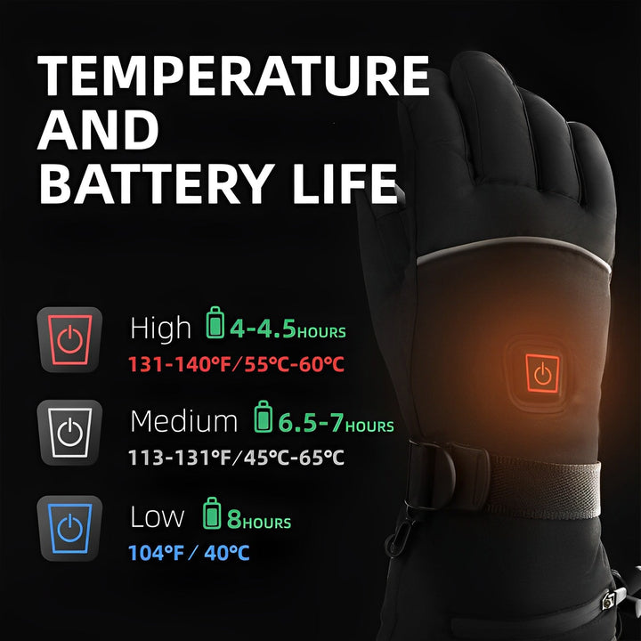 Heated Gloves Battery-Powered Winter Gloves With 8-Hour Heat
