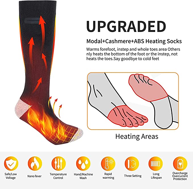 Heated Socks Rechargeable Battery-Powered Thermal Winter Warmers For Men Women
