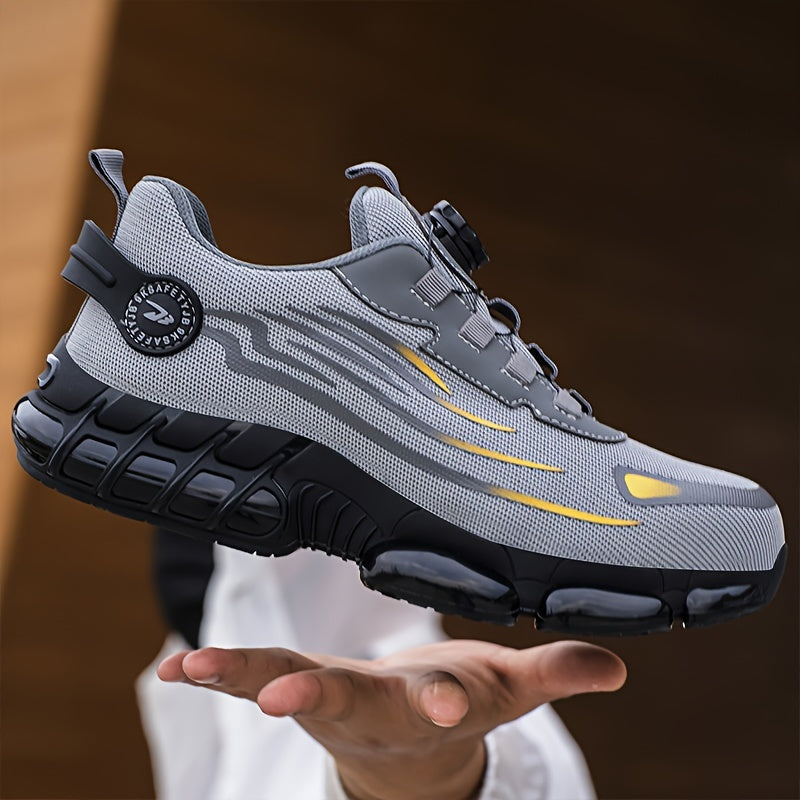 Steel Toe Safety Work Shoes For Men Breathable Non-Slip Puncture-Resistant Outdoor Casual