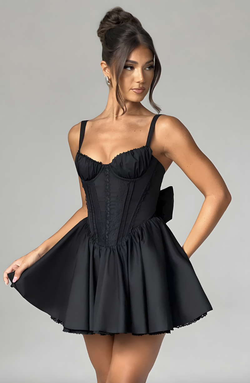 ELLA MINI DRESS - MIDNIGHT BLACK