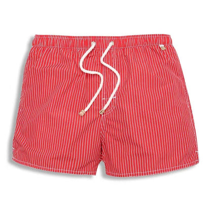 Men's Swim Shorts with Striped Pattern and Mesh Liner 3 Pockets