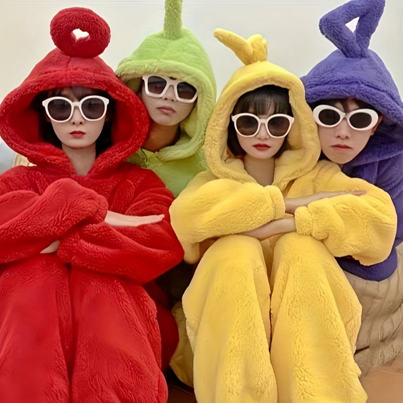 Onesie Costume Cartoon Pajamas With Hood And Glasses For Halloween Parties