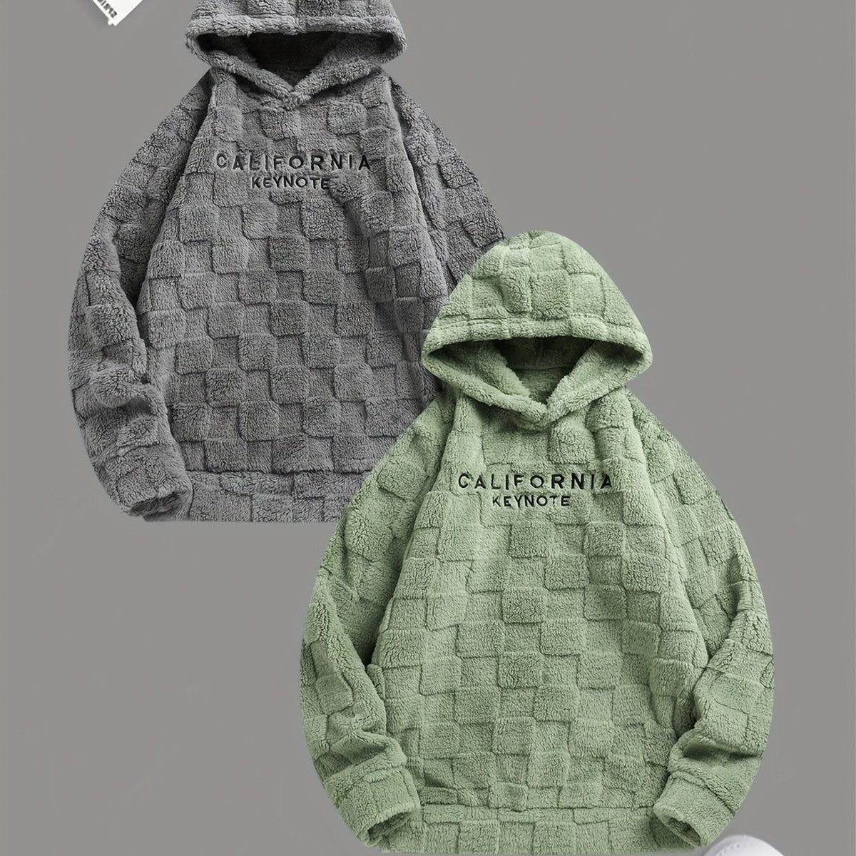 Embroidered Fleece Hoodie Unisex Loose-Fit Winter Plush Comfort Sweatshirt For Daily Wear