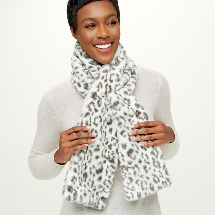 Faux Fur Pull-Through Scarf With Hidden Pocket For Winter