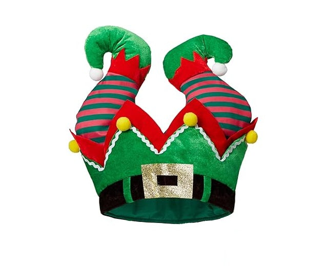 Christmas Elf Pants Beanie Funny Red Holiday Party Costume Hat