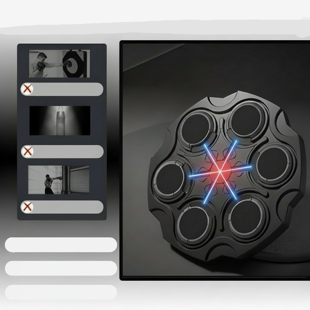 Wall-Mounted Electronic Boxing Trainer With Gloves, Music, Modes And Speed Programs