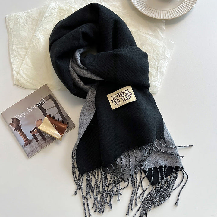 Cashmere Scarf For Women Reversible Fringed Warm Winter Wrap
