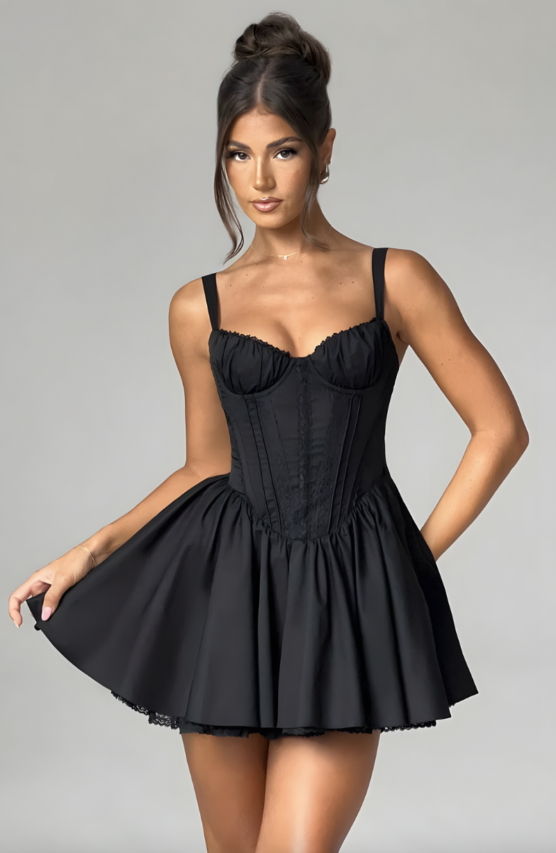 ELLA MINI DRESS - MIDNIGHT BLACK