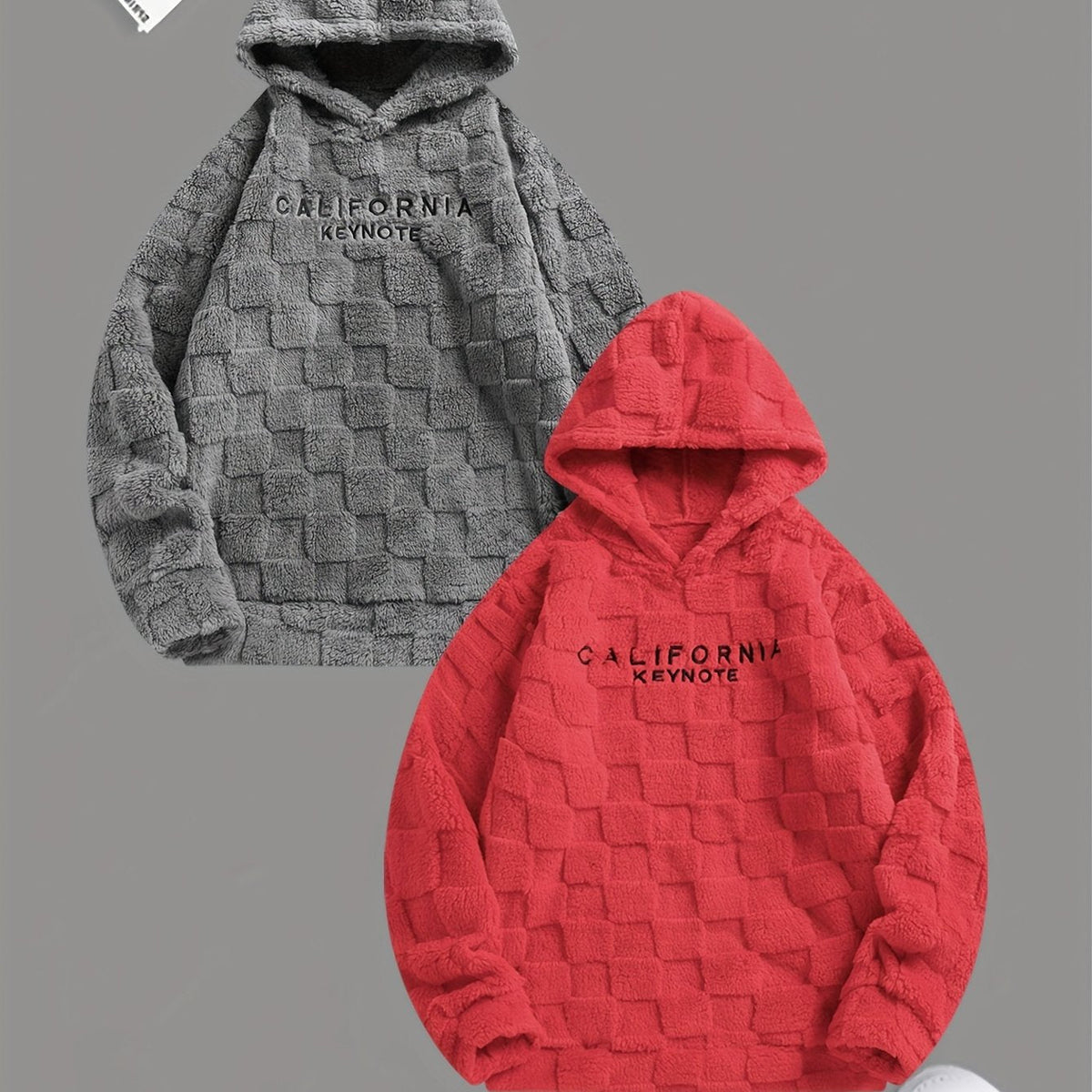 Embroidered Fleece Hoodie Unisex Loose-Fit Winter Plush Comfort Sweatshirt For Daily Wear
