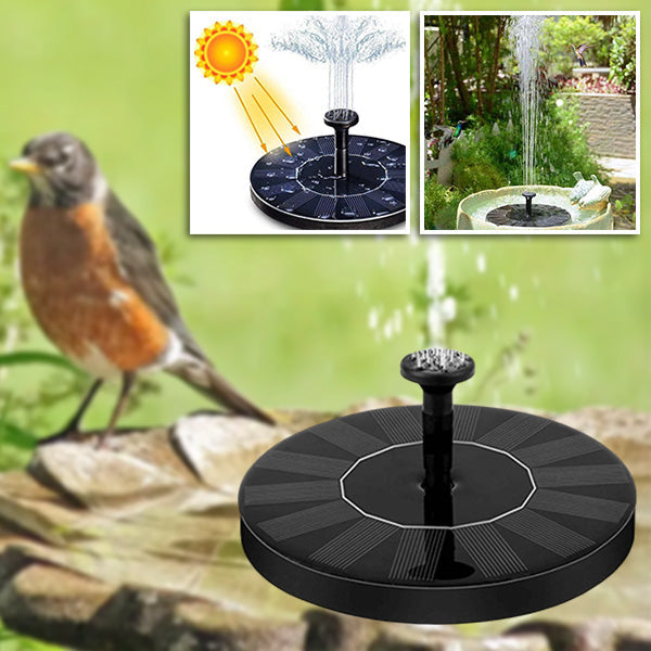Solar Floating Water Fountain with Automatic Sunlight Activation for Birdbaths and Garden Ponds