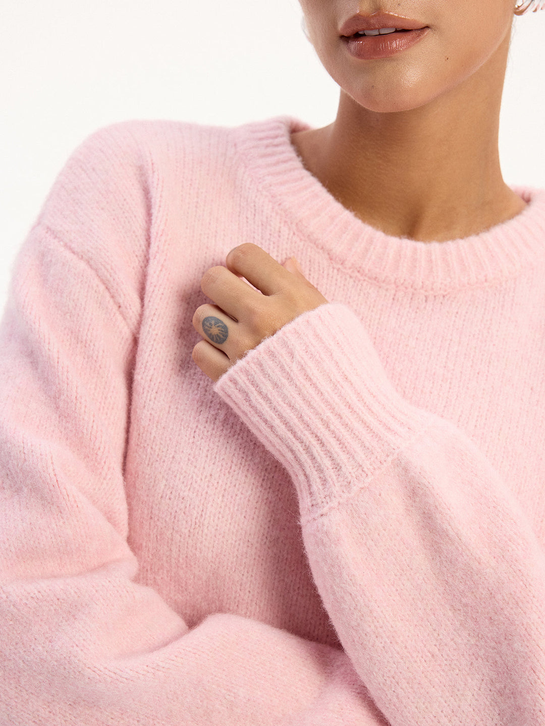 Wool Blend Pullover Sweater with High Stretch and Regular Fit