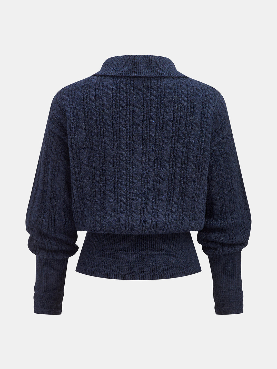 Polo Pullover Sweater with Button Neckline and High Stretch Knit