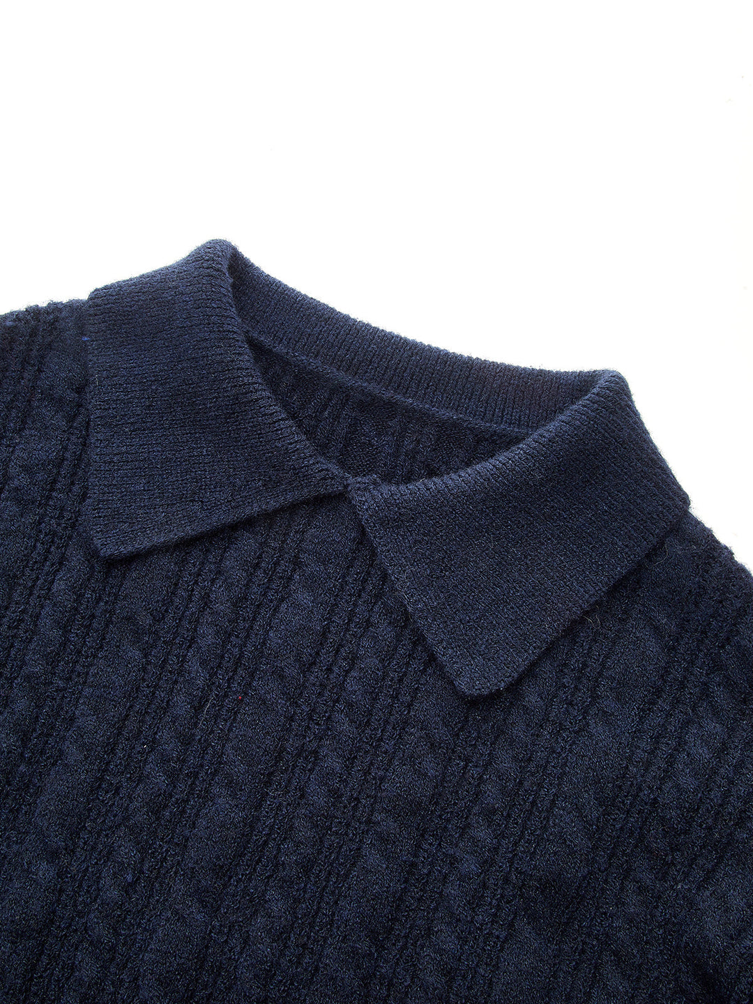 Polo Pullover Sweater with Button Neckline and High Stretch Knit