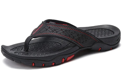 Men's Athletic Flip Flops With Arch Shape Insole And Grippy Sole