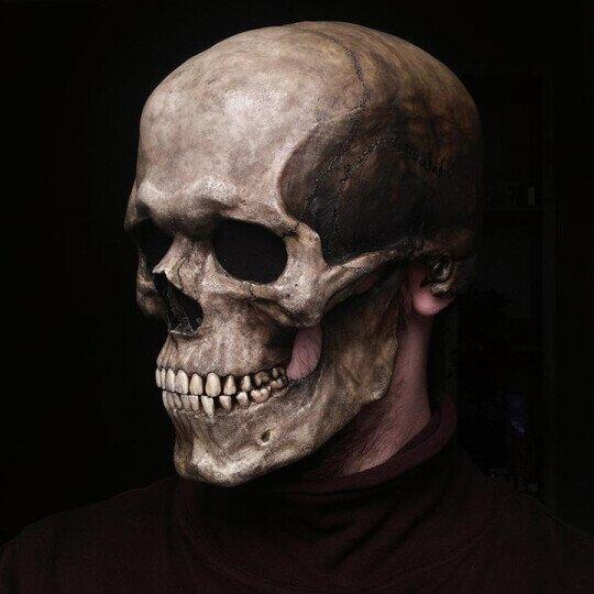 Skull Mask With Movable Jaw For Halloween Costume Parties