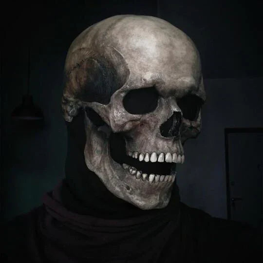 Skull Mask With Movable Jaw For Halloween Costume Parties