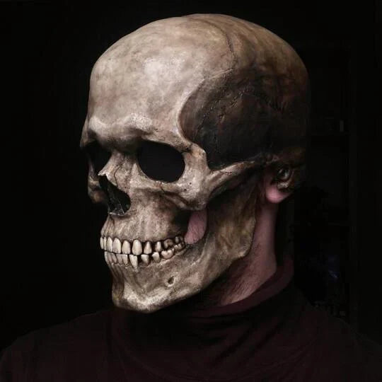 Skull Mask With Movable Jaw For Halloween Costume Parties