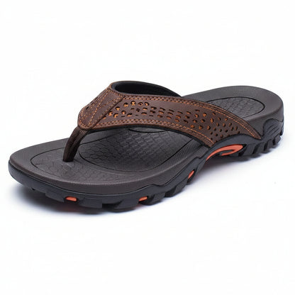 Men's Athletic Flip Flops With Arch Shape Insole And Grippy Sole