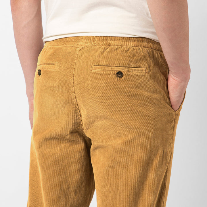 Corduroy Easy Pant British Khaki back on model