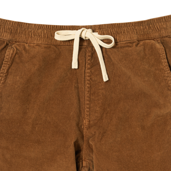 Corduroy Easy Pant Dark Clay close up flat