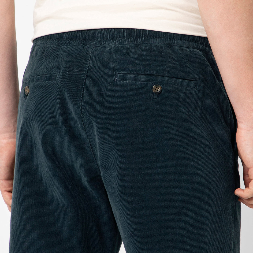 Corduroy Easy Pant Navy back on model