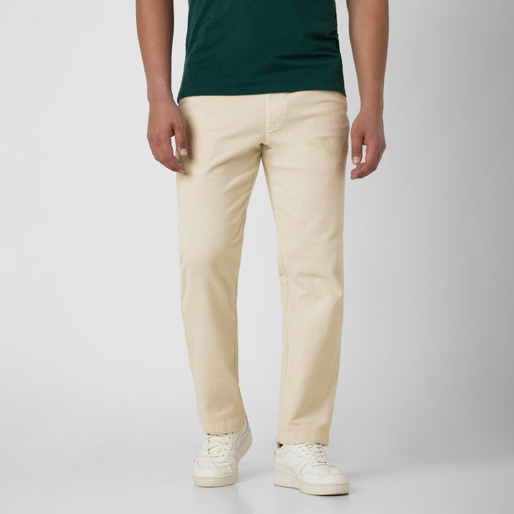 Corduroy Easy Pant Stone front on model