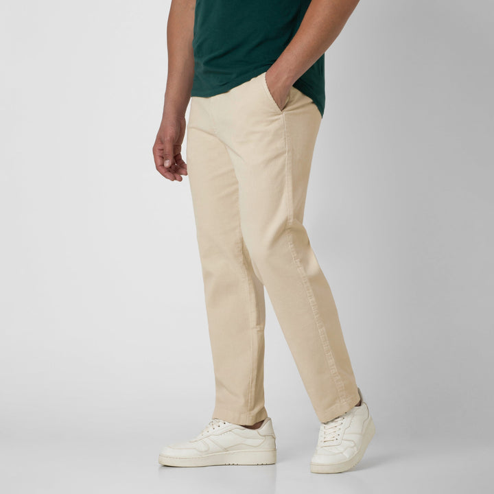 Corduroy Easy Pant Stone side on model
