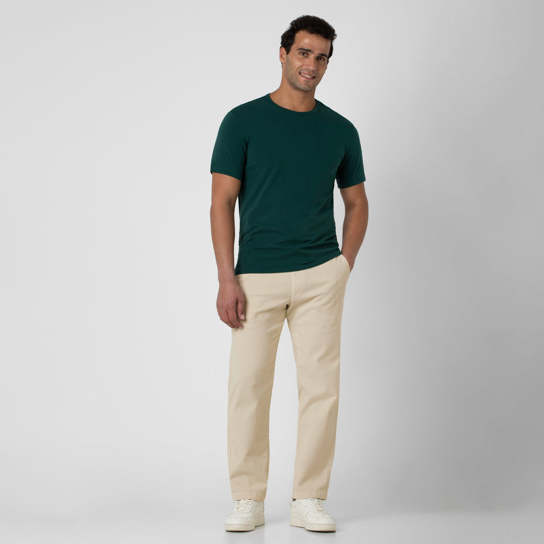 Corduroy Easy Pant Stone full body on model
