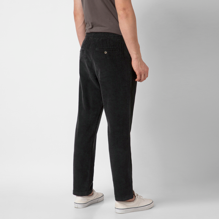 Corduroy Easy Pant Black back on model