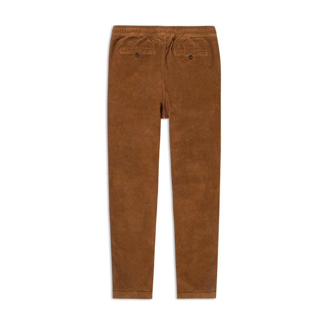 Corduroy Easy Pant Dark Clay back flat