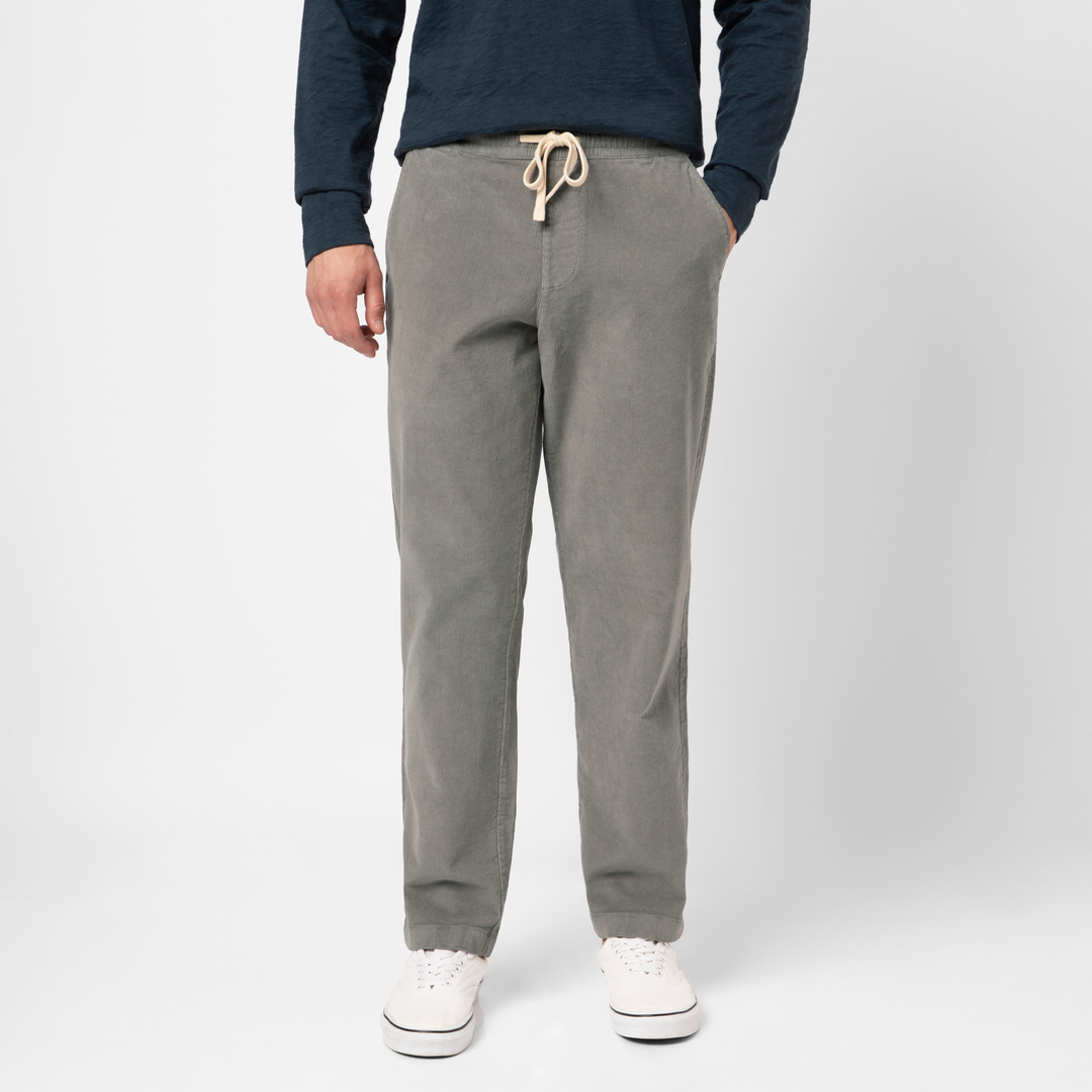 Corduroy Easy Pant Ash front on model