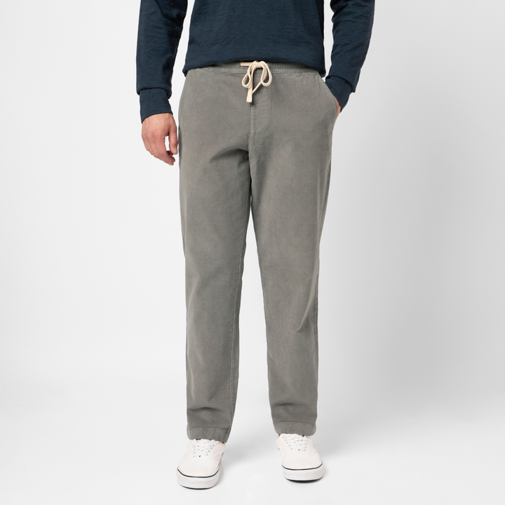 Corduroy Easy Pant Ash front on model