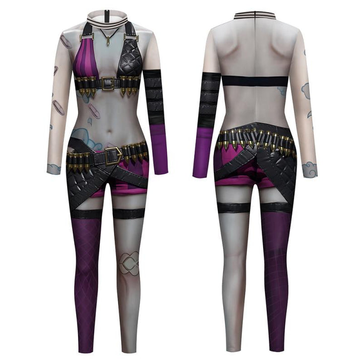 Cosplay Jumpsuit 3D Printed Jinx Zentai Costume For Women&