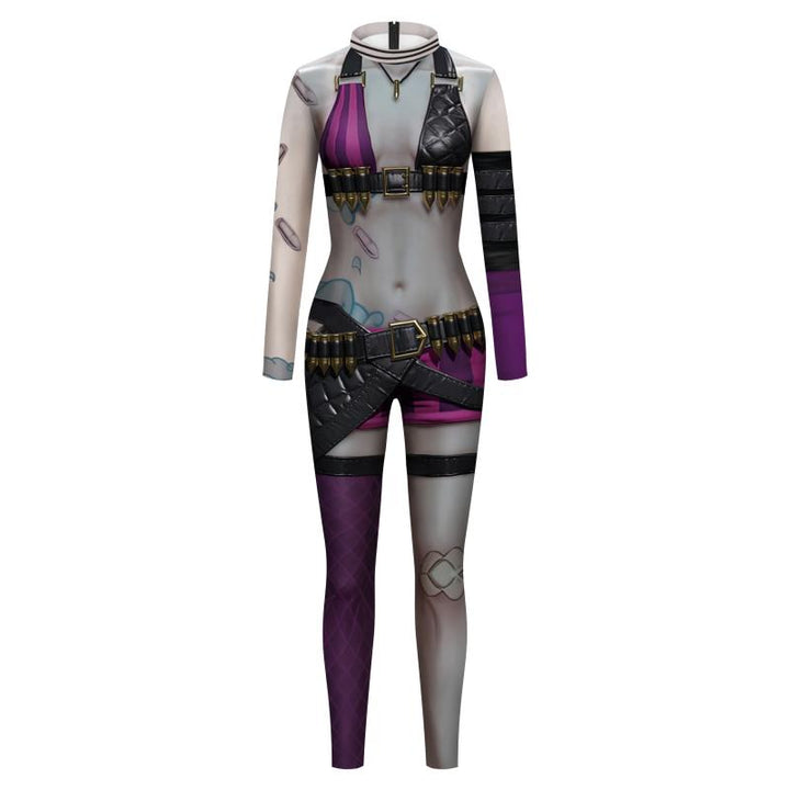 Cosplay Jumpsuit 3D Printed Jinx Zentai Costume For Women&