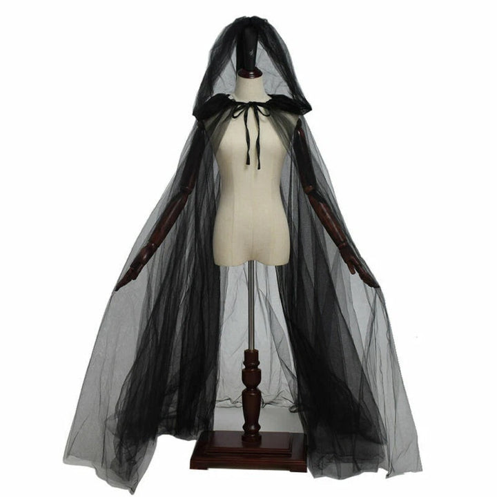 Hooded Mesh Cloak Cape For Men And Women Witch Wedding Costume