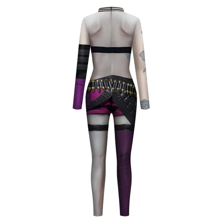 Cosplay Jumpsuit 3D Printed Jinx Zentai Costume For Women&