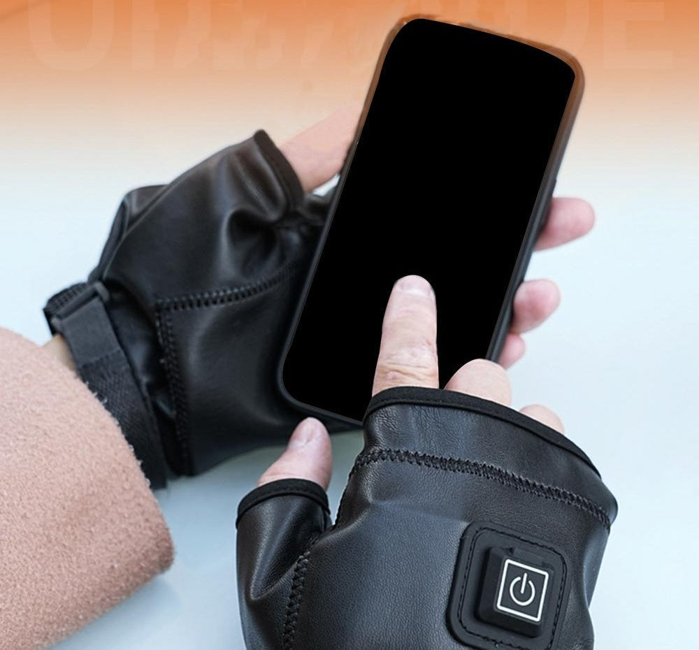 Rechargeable Heated Fingerless Gloves For Cycling, Outdoor Sports, Cold Weather