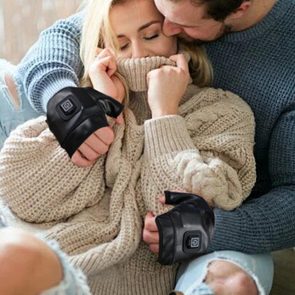 Rechargeable Heated Fingerless Gloves For Cycling, Outdoor Sports, Cold Weather