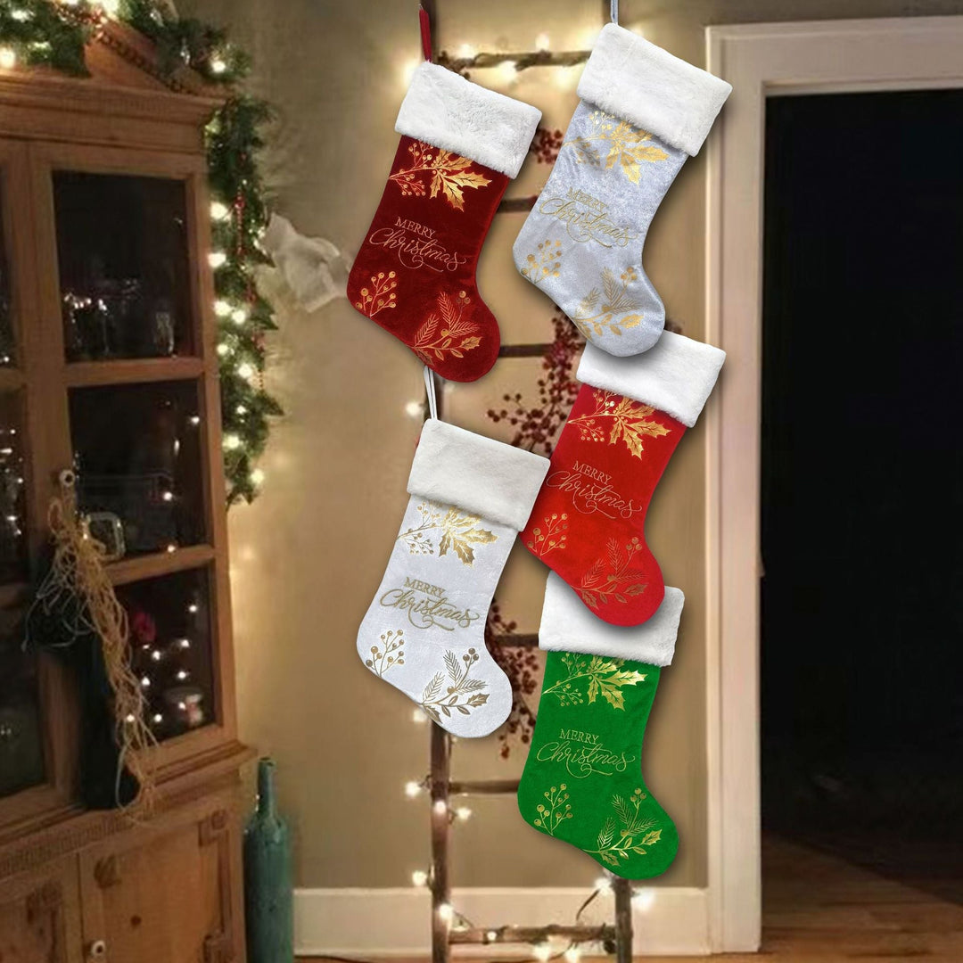 Knitted Christmas Stockings Large Candy Gift Socks For Fireplace, Tree, Holiday Decor