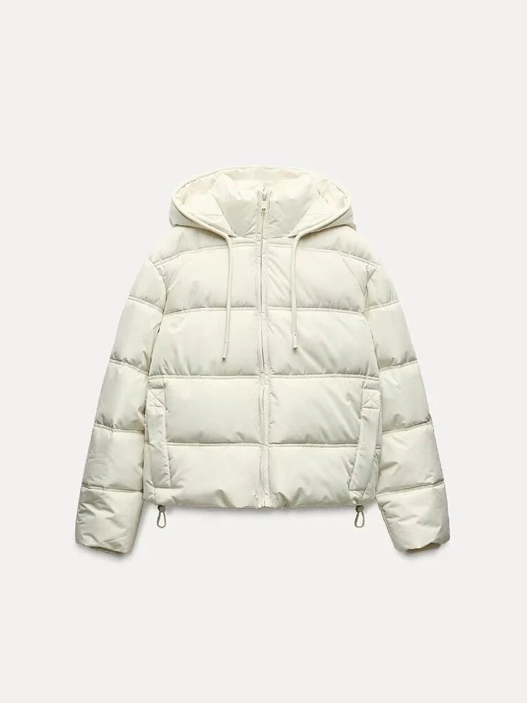 Puffer Jacket Quilted Hooded Winter Coat With Insulated Warmth