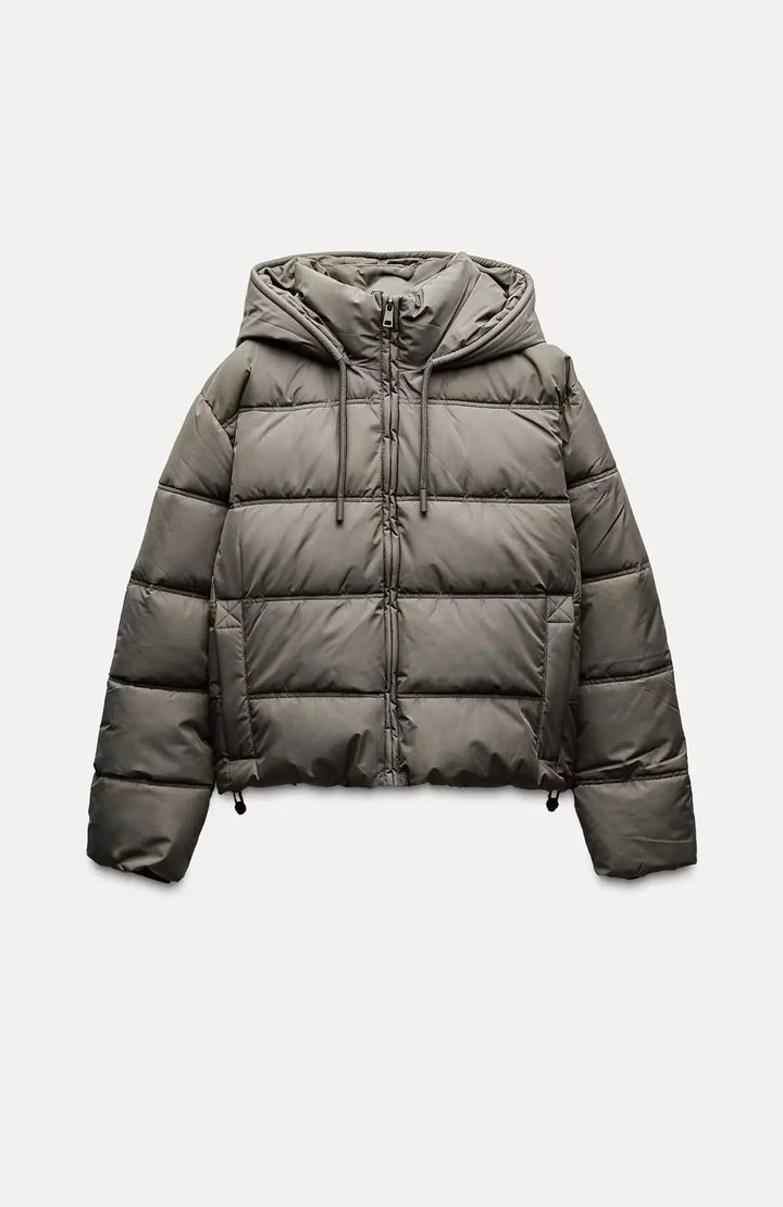 Puffer Jacket Quilted Hooded Winter Coat With Insulated Warmth