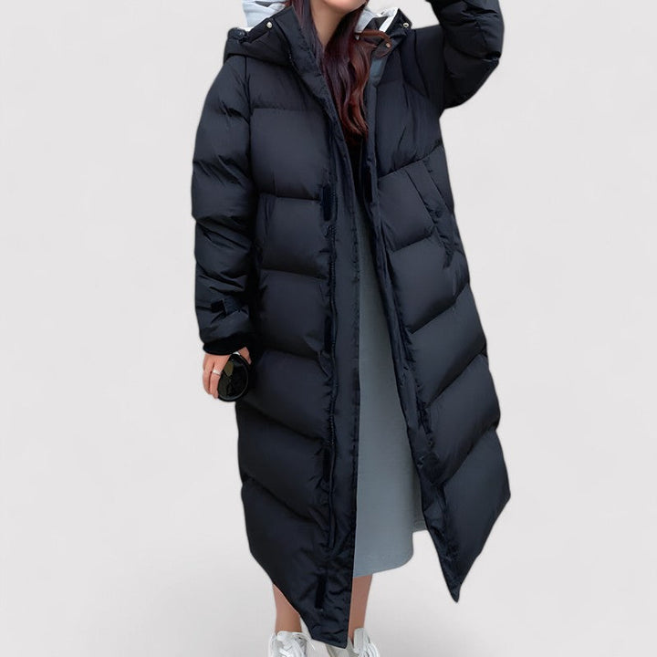 Puffer Coat Full-Length Waterproof Winter Insulated Hooded Cold Weather Outerwear