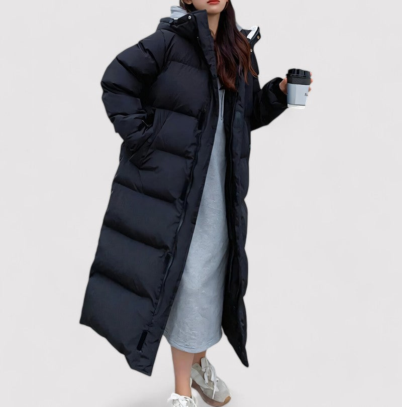 Puffer Coat Full-Length Waterproof Winter Insulated Hooded Cold Weather Outerwear