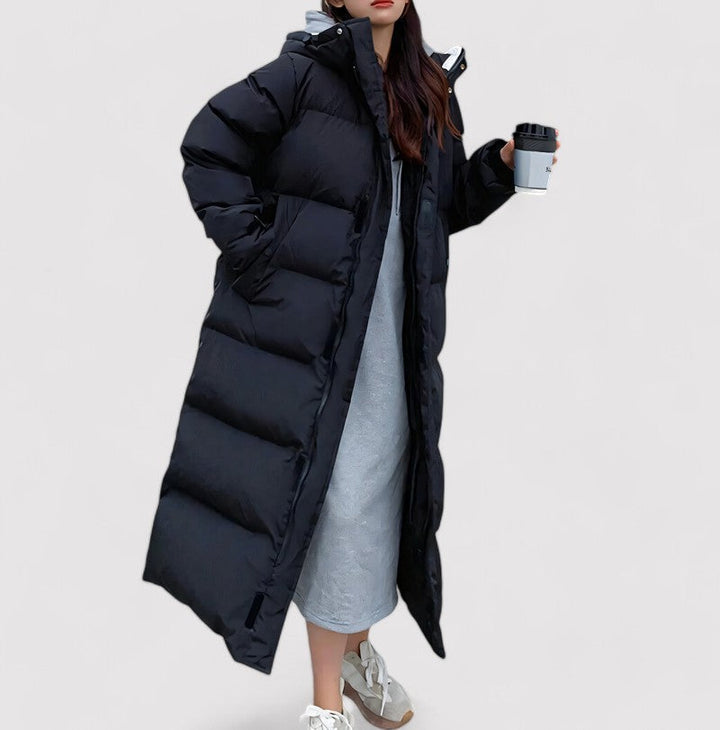 Puffer Coat Full-Length Waterproof Winter Insulated Hooded Cold Weather Outerwear