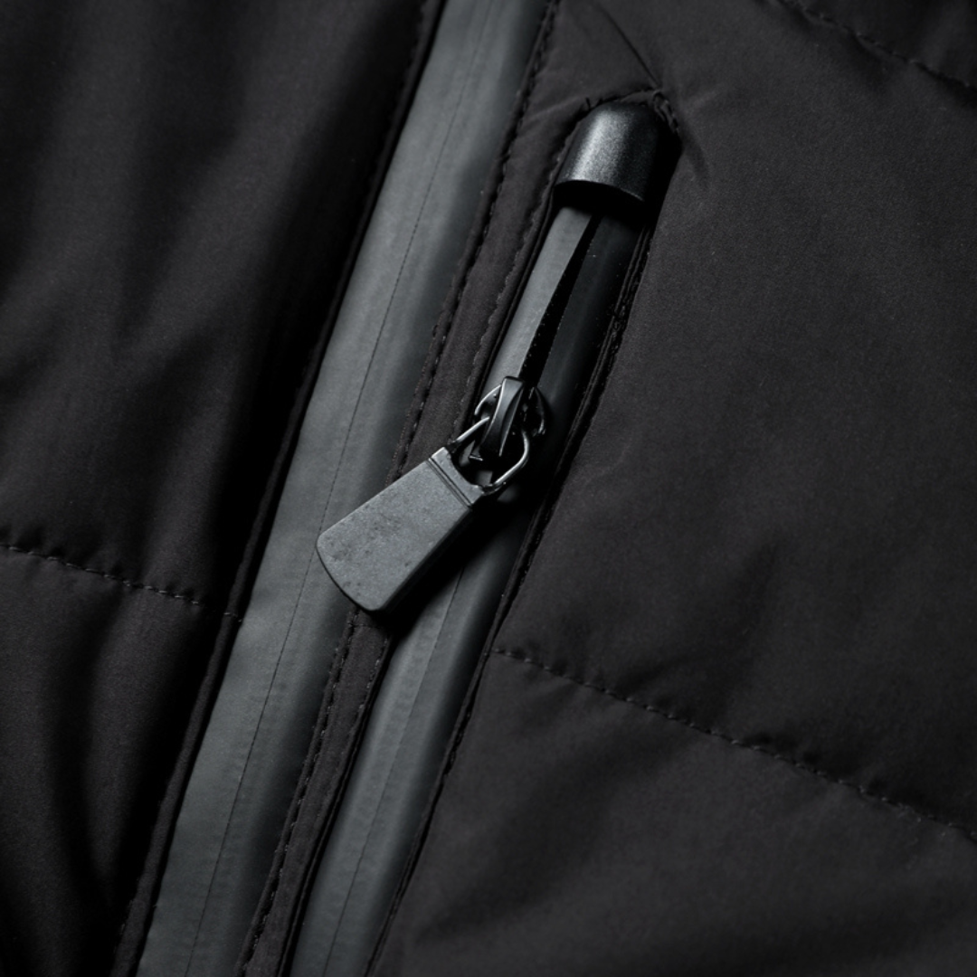 Down Jacket With Belted Quilted Waterproof Design For Winter