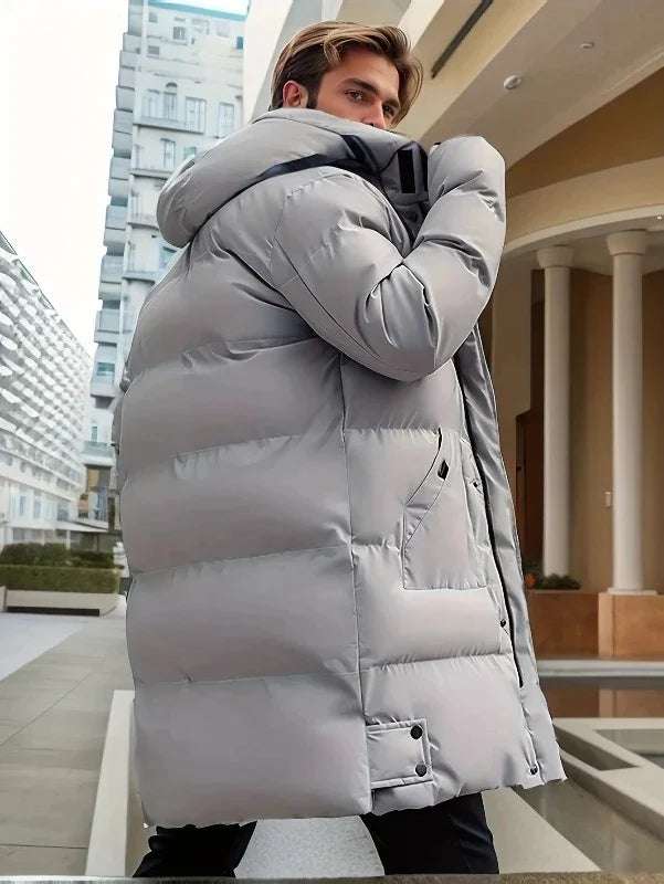 Down Parka Quilted Long Insulated Winter Coat With Detachable Hood