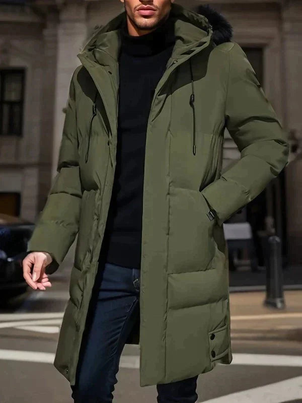 Down Parka Quilted Long Insulated Winter Coat With Detachable Hood