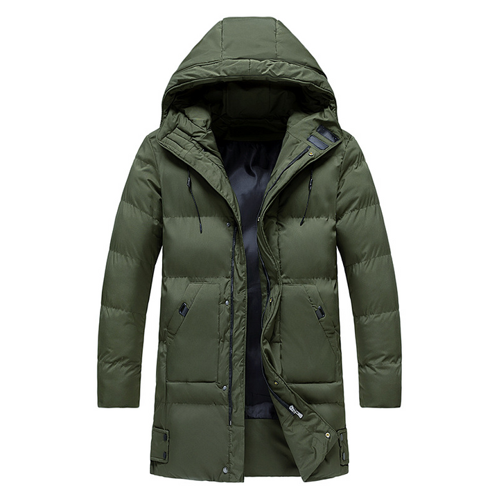 Down Parka Quilted Long Insulated Winter Coat With Detachable Hood