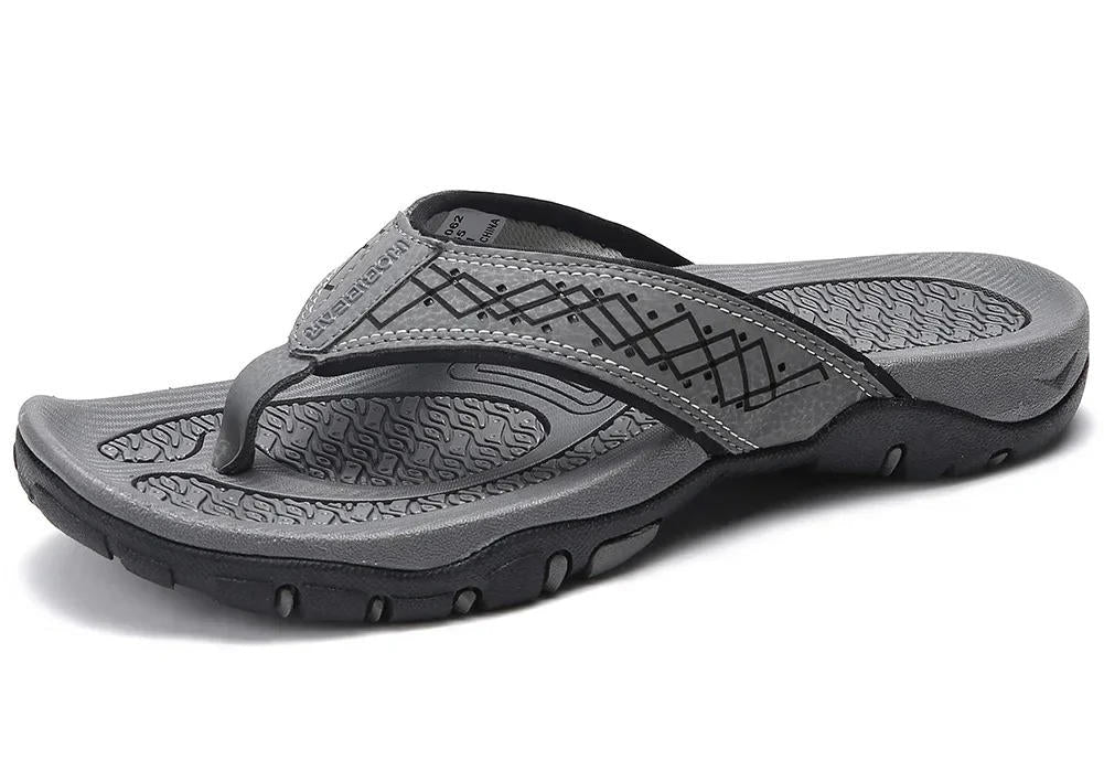 Men's Athletic Flip Flops With Arch Shape Insole And Grippy Sole