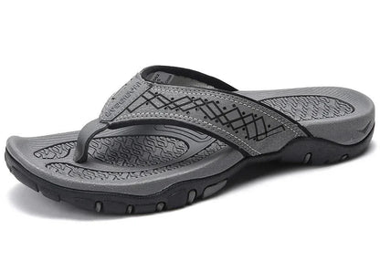 Men's Athletic Flip Flops With Arch Shape Insole And Grippy Sole